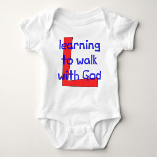 Christian baby vest - Learning to Walk with God Baby Bodysuit