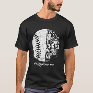 Christian Baseball I Can Do All Things Philippians T-Shirt