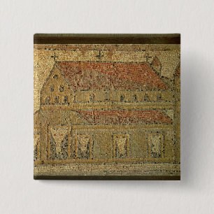 Christian basilica, mosaic pavement, Roman period, 15 Cm Square Badge