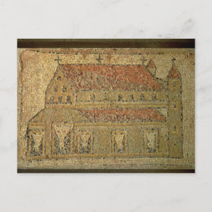 Christian basilica, mosaic pavement, Roman period, Postcard