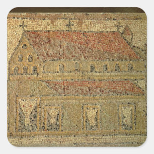 Christian basilica, mosaic pavement, Roman period, Square Sticker