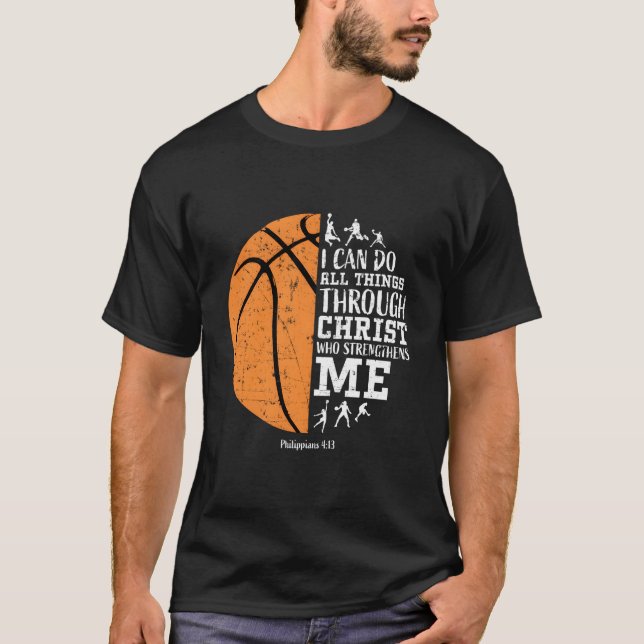 Christian Basketball Religious T-Shirt (Front)