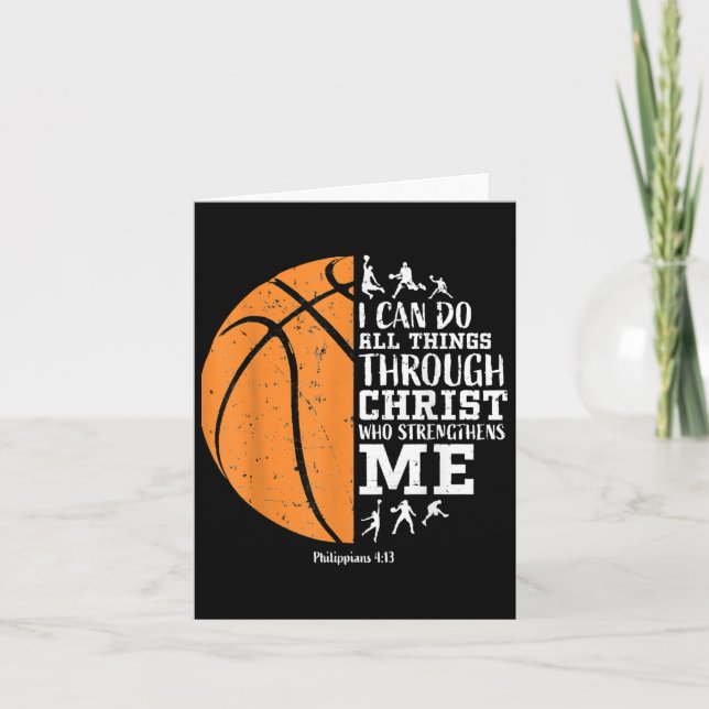 Christian Basketball S Men Boys Kids Religious Gif Card (Front)