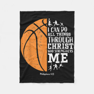 Christian Basketball S Men Boys Kids Religious Gif Fleece Blanket