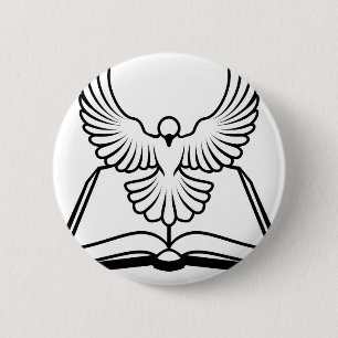 Christian Bible Dove Concept 6 Cm Round Badge