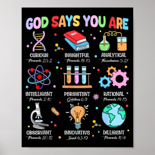 Christian Bible God Says You Are Science Biology T Poster