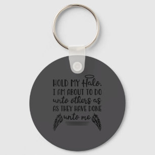 Christian Bible Quote V Neck Faith Halo Hold Fun Key Ring