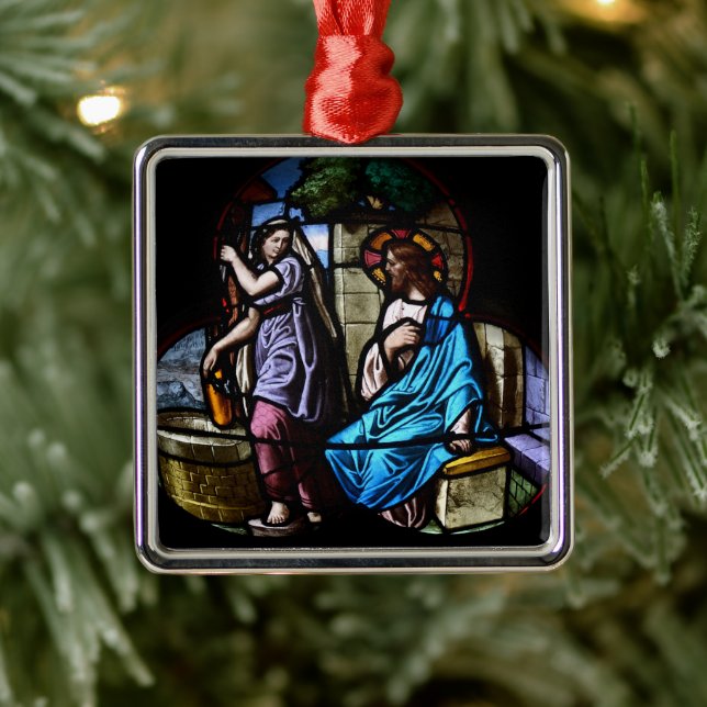 Christian Bible scenes Lady at the well Metal Tree Decoration (Tree)