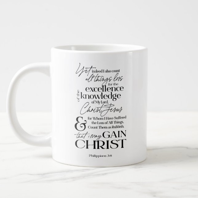 Christian Bible Scripture Quote Large Coffee Mug (Left)
