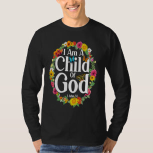 Christian Bible Verse 1 John 31 Flower Butterfly   T-Shirt