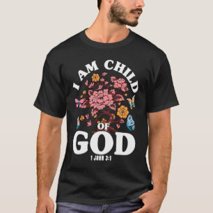 Christian Bible Verse 1 John 31 Flower Butterfly T-Shirt