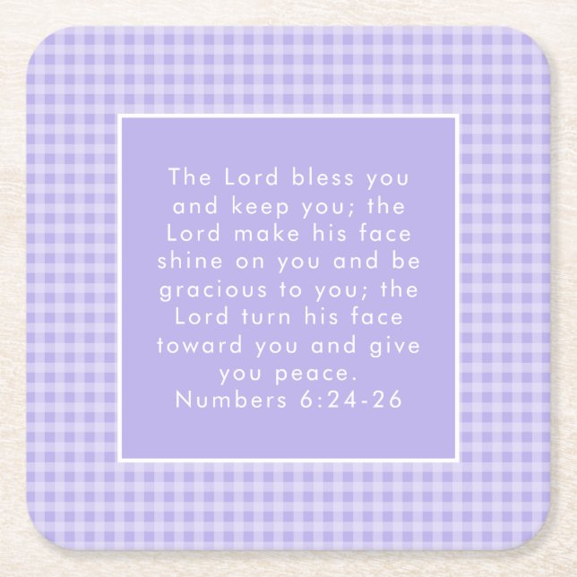 Christian Bible Verse Art  Square Paper Coaster (Front)