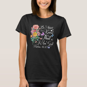Christian Bible Verse Butterfly Flower Faith God J T-Shirt