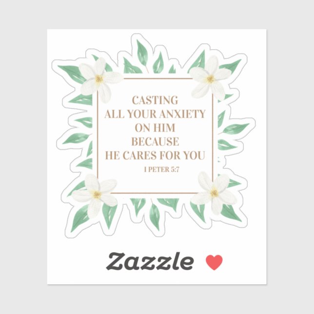 Christian Bible Verse Cast Your Anxiety on Him (Sheet)