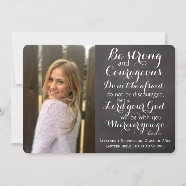 Christian Bible Verse Custom Photo Graduation Invitation (Front)
