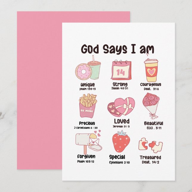Christian Bible Verse Cute Valentine  Holiday Card (Front/Back)