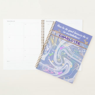 Christian Bible verse encouraging glitter marble Planner