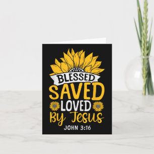 Christian Bible Verse Faith God Flower John 3_16 B Card