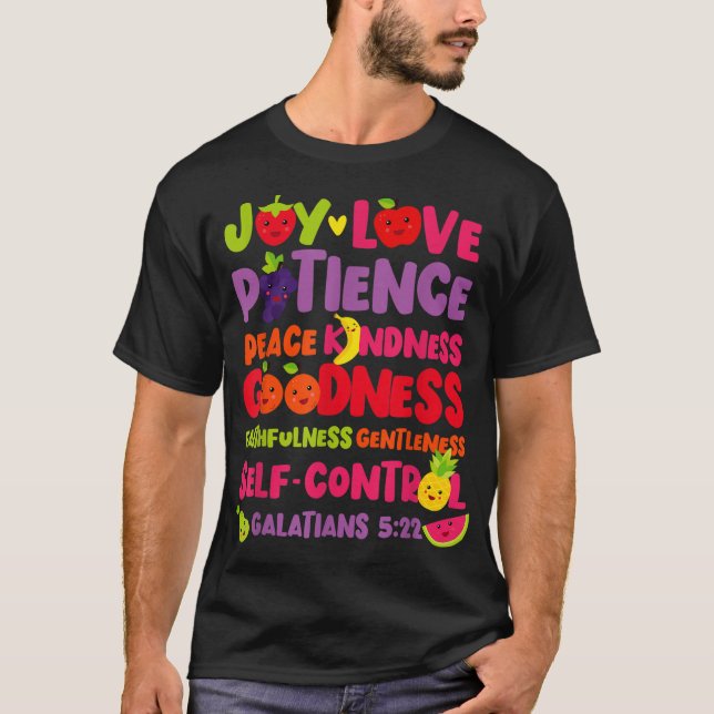 Christian Bible Verse Fruit Of The Spirit Galatian T-Shirt (Front)