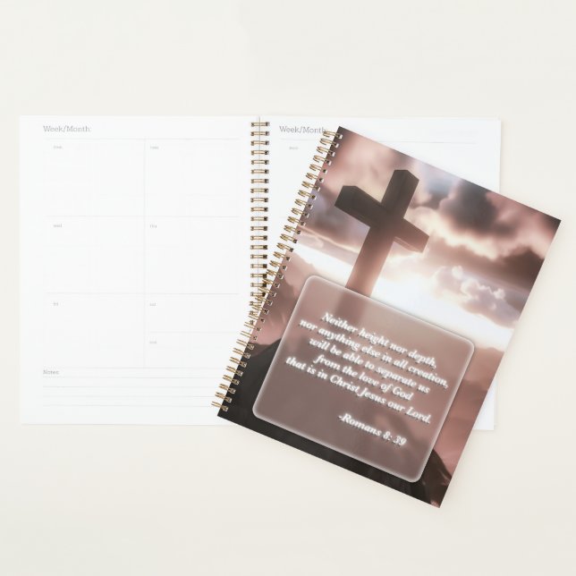 Christian Bible Verse Gold Spiral Planner (Display)