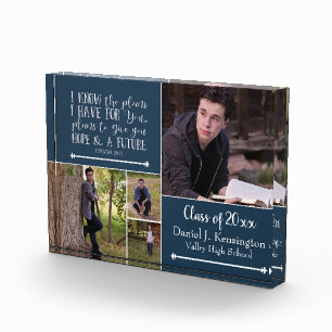 Christian Bible Verse Graduation Photo Collage Block