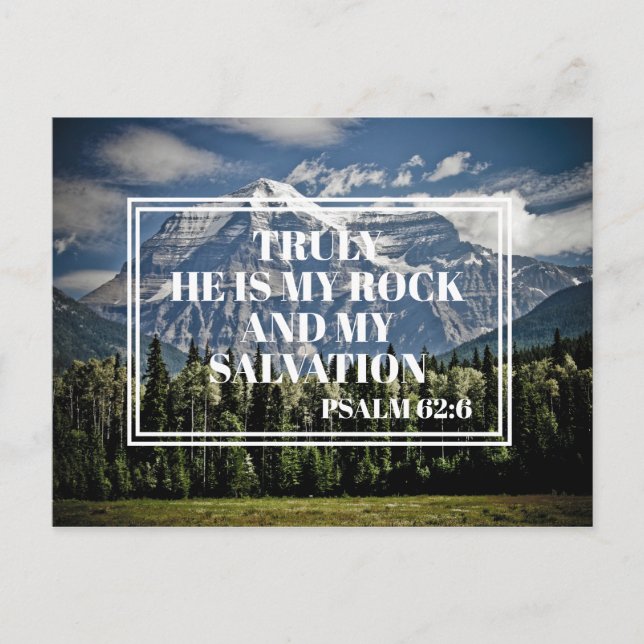 Christian Bible Verse He is my Rock Mountain Photo Postcard (Front)