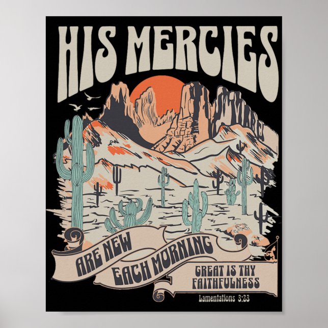 Christian Bible Verse His Mercies Are New Each Mor Poster (Front)