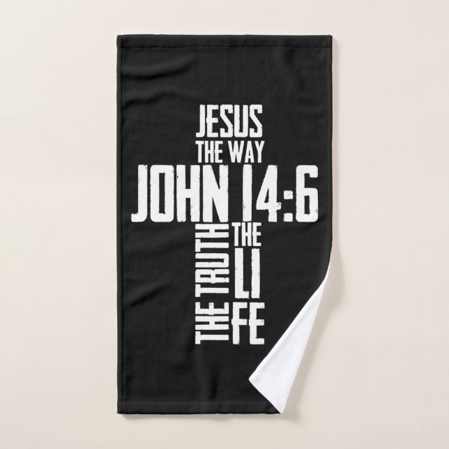 Christian Bible Verse Jesus The Way John 14:6 Hand Towel (Hand Towel)