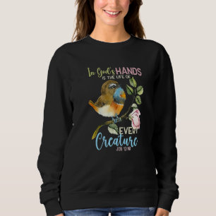 Christian Bible Verse Job 1210 Cute Song Bird Bird Sweatshirt