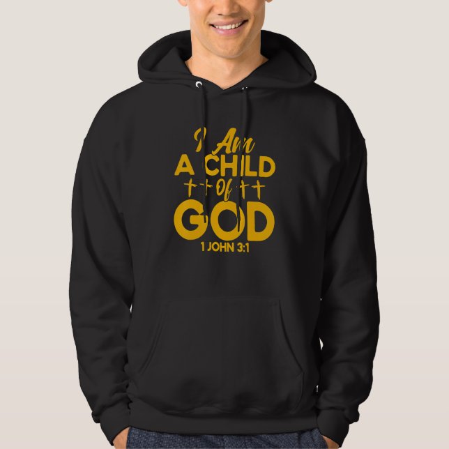 Christian Bible Verse John 31 Child Of God Cross Hoodie (Front)