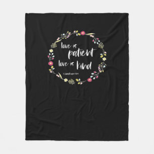 Christian Bible Verse Love Is Patient Love Is Kind Fleece Blanket