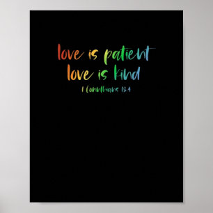 Christian Bible Verse Love Is Patient Love Is Kind Poster