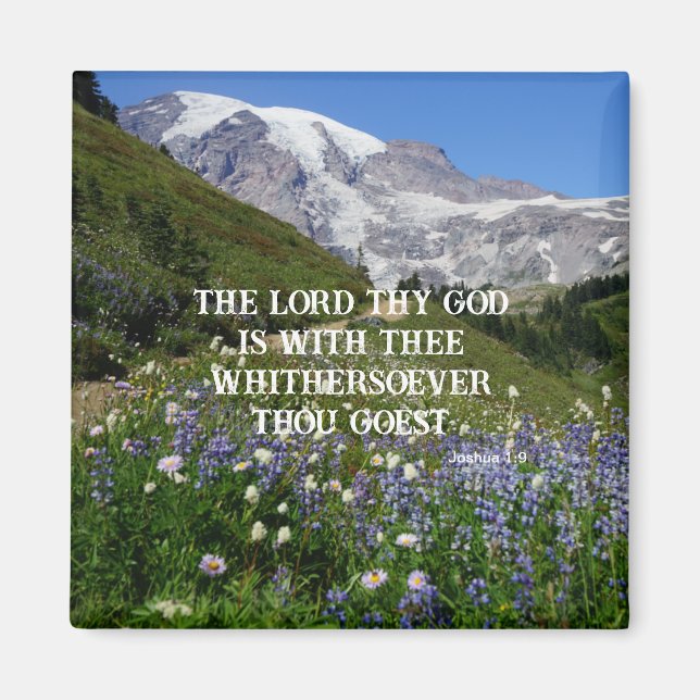 Christian Bible Verse Magnet Mountain Design (Front)