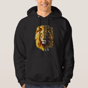 Christian Bible Verse Men Faith Religious Lion Jud Hoodie