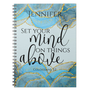 Christian Bible Verse Modern Elegant Agate Stone Notebook