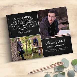 Christian Bible Verse Photo Collage Graduation Guest Book