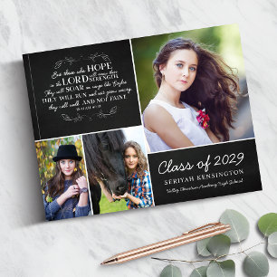 Christian Bible Verse Photo Collage Graduation Guest Book