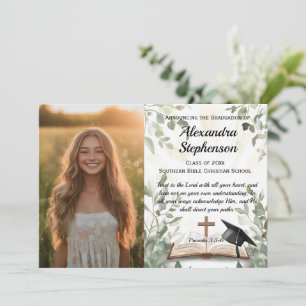 Christian Bible Verse Photo Graduation Invitation