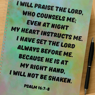 Christian Bible Verse Psalm 16:7-8 Planner