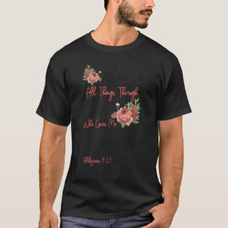 Christian Bible Verse Quote Rose retro T-Shirt