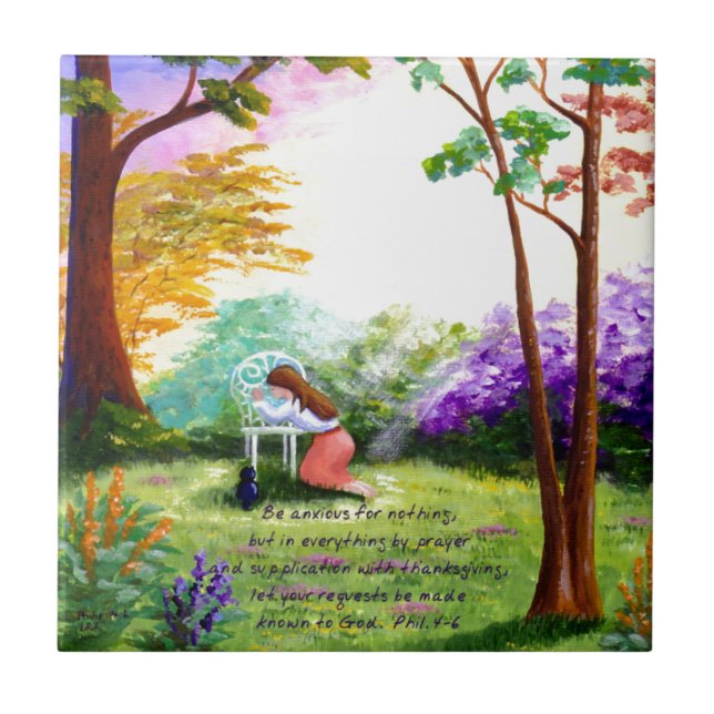 Christian Bible Verse Scripture Creationarts Tile (Front)
