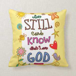 Christian Bible Verse Scripture Text Doodle Cushion