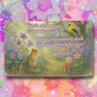 Christian Bible Verse Spring Floral Easter Church Banner