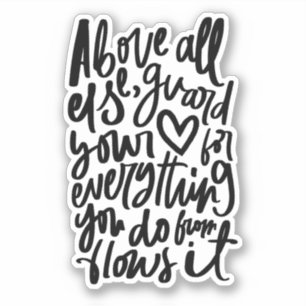 Christian Bible Verse Sticker - Proverbs 4 23