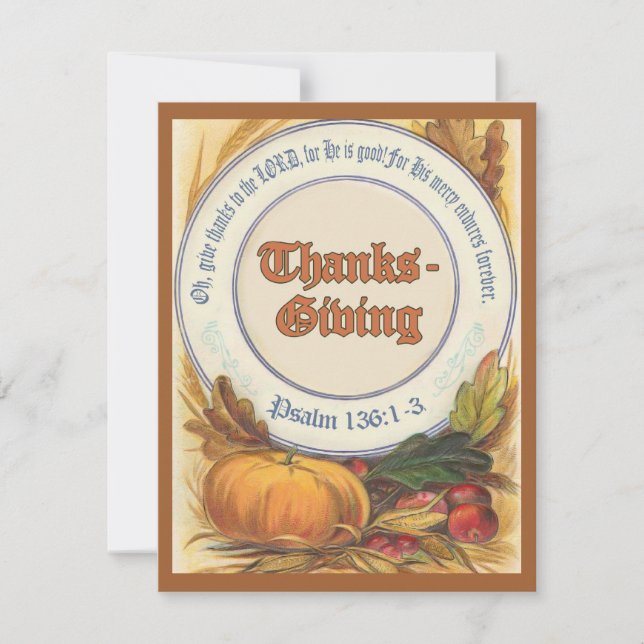 Christian Bible Verse Thanksgiving Custom Invite (Front)