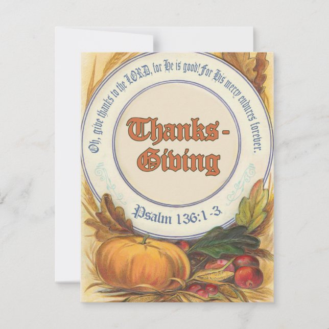 Christian Bible Verse Thanksgiving Invitation (Front)