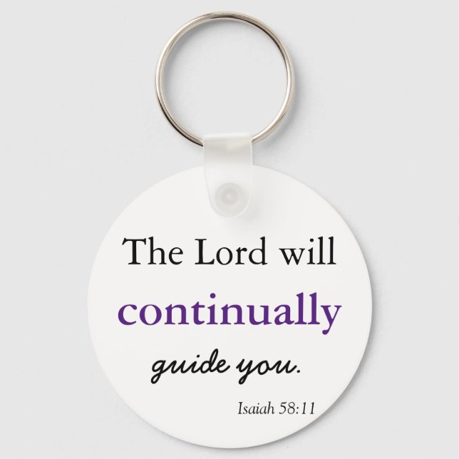 Christian Bible Verse The Lord will Guide You Key Ring (Front)