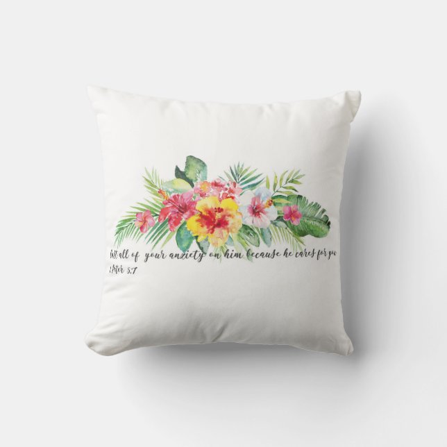 Christian Bible Verse Throw Pillow (Front)