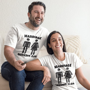 CHRISTIAN BIBLICAL MARRIAGE GENESIS 2:24 T-SHIRTS
