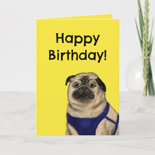 Christian Birthday Card (Pug) (Front)
